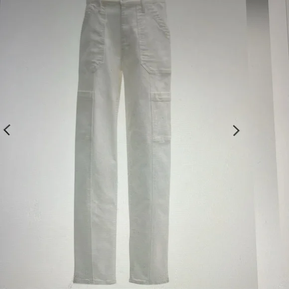 NWT MOTHER WHITE The Private Double Pocket Skimp Jeans size 26